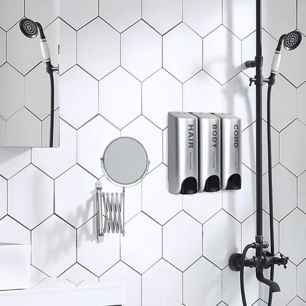 Manual Press Wall Mounted Soap Dispenser Refillable Hand Sanitizer Holder Shower