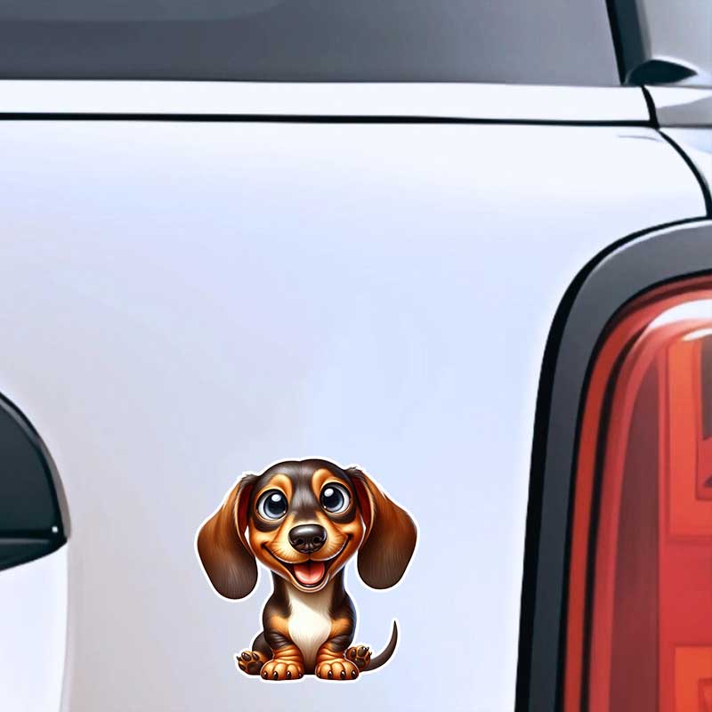 Funny Dachshund Pet Dog Animal Cartoon Car Sticker Waterproof Styling Automobiles Motorcycle Exterior Accessories Vinyl Decals Y19