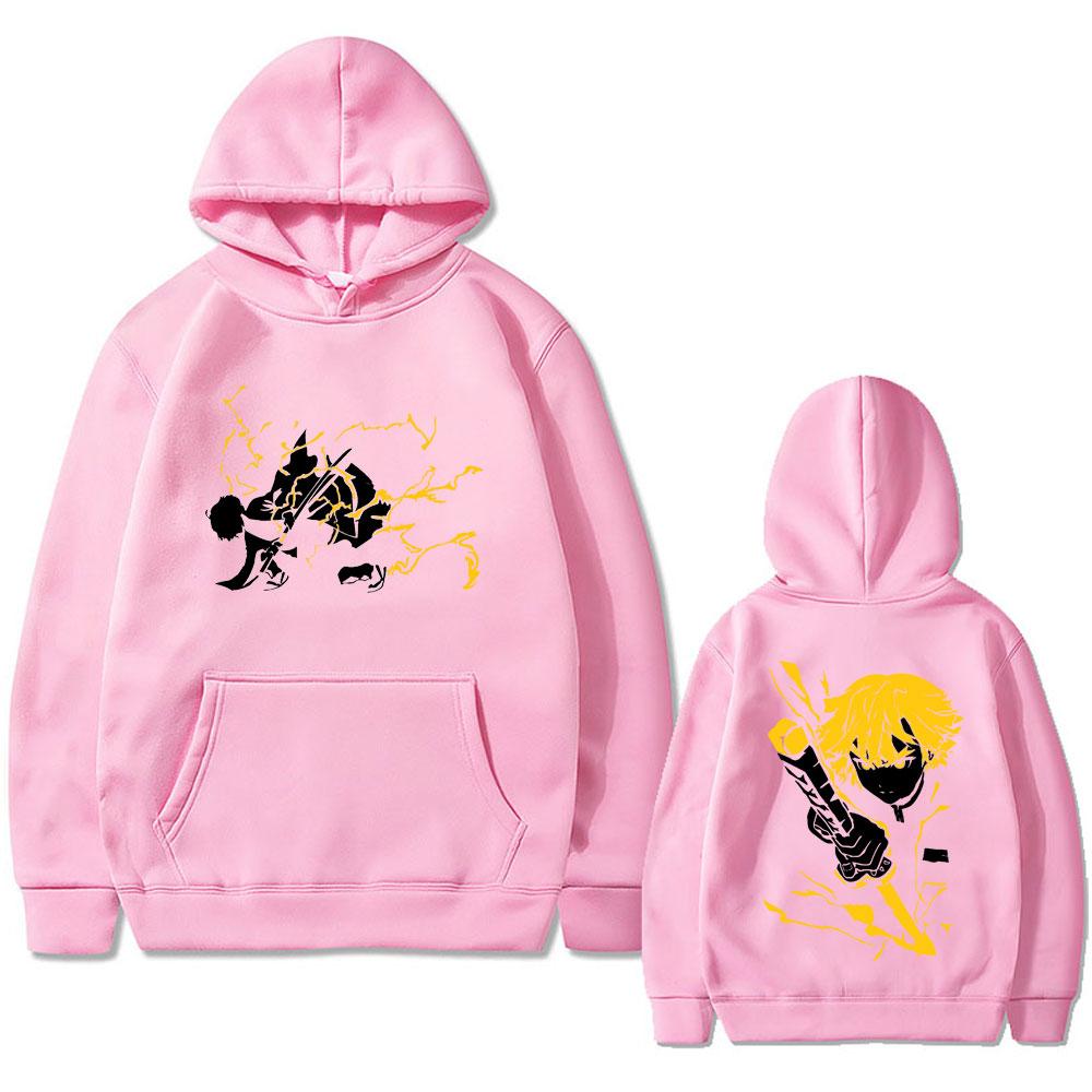 Anime Demon Slayer Zenitsu Hoodie Men Women Clothing Trendy Harajuku Hoodies Long Sleeves Fleece Loose Tops