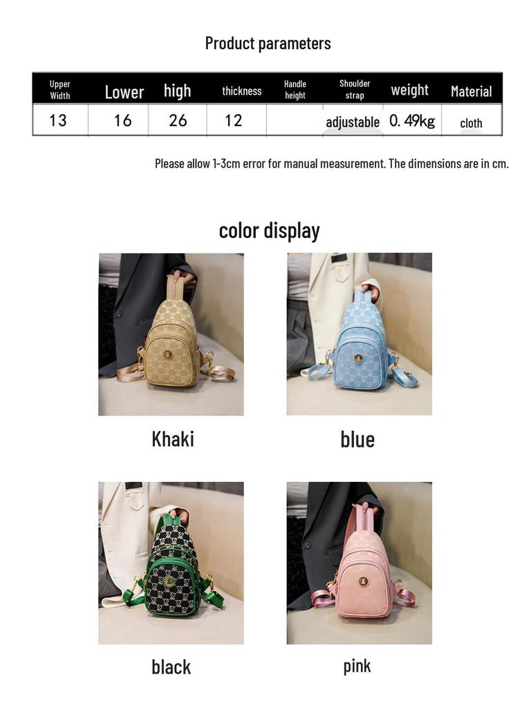 Women's Summer Canvas Chest Bag: Stylish, Atmospheric, Small Backpack