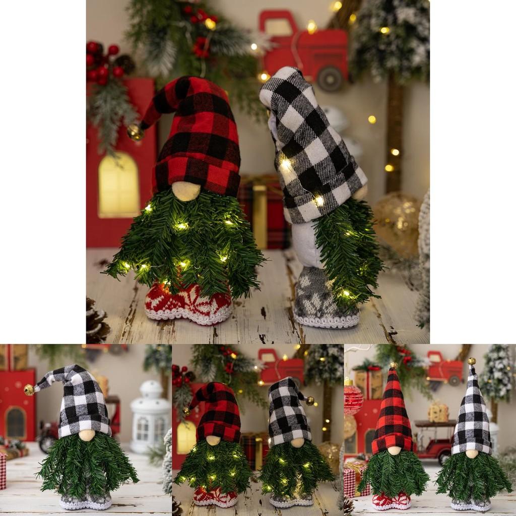 Creative Christmas Tree Gnome Figurine With Illuminated Nordic Forest Design For Festive Holiday Decor