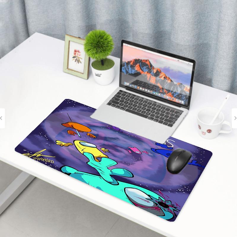 Among Us Print Mouse Pad, Anti‑Slip Desktop Keyboard Mat, for PC Laptop Gaming Working Daily Use, Cool Festival Surprise Gift