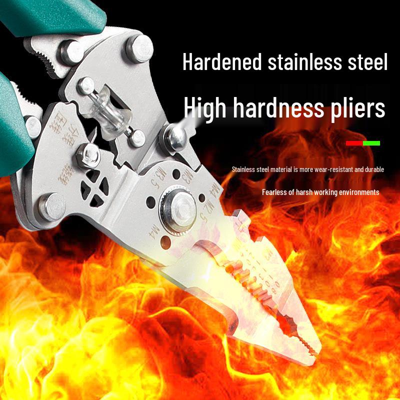 Key Brand Stainless Steel Multifunctional Electrician's Wire Stripper & Skinning Tool