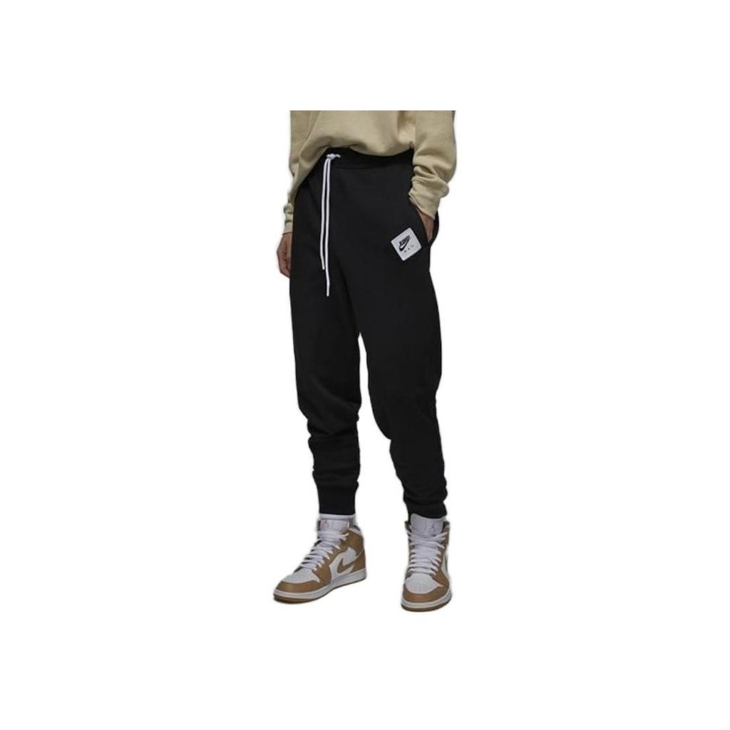 Jordan Solid Color Logo Patch Knit Drawstring Sweatpants Men Bottoms Black DV4528-010