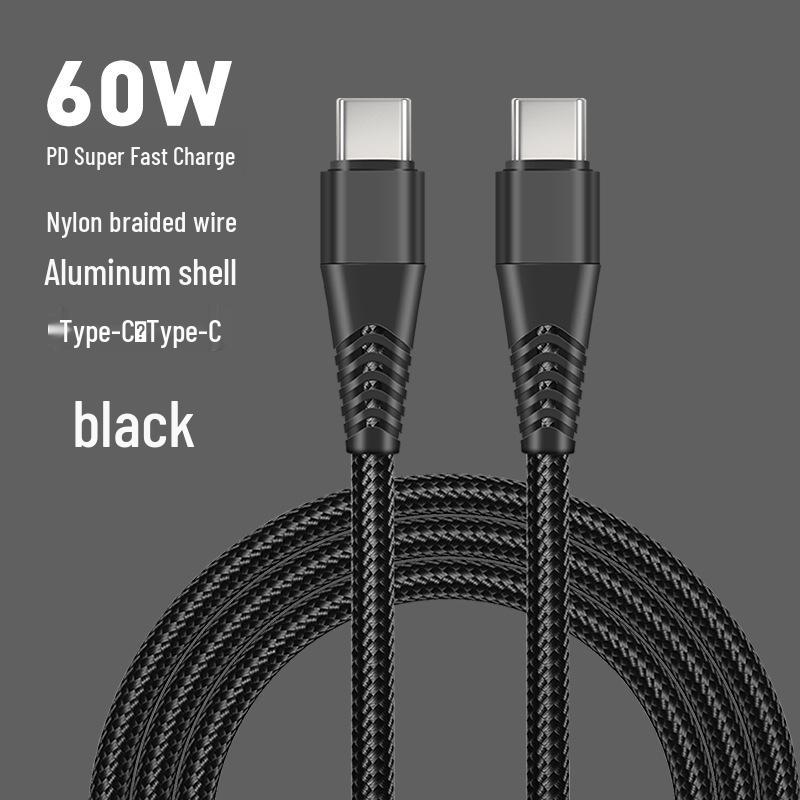 PD60W Geflochtenes C-zu-C Schnellladekabel für Apple/Huawei TYPEC Geräte