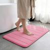Absorbent Non Slip Bathroom Rug Coral Fleece Bath Mat Soft Comfortable Water Resistant Floor Mat for Shower Tub 40x60cm