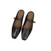 Coarse Heel Silver Bag Head Half Slippers Women's Shoes Wear Mary Jane Half Single Shoes