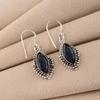 London Blue Topaz Gemstone Silver Earrings 1.6", 925 Sterling Silver Handmade Topaz Wedding Jewelry AEE-4-9