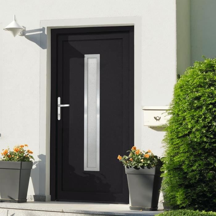 VidaXL Porte d'entrée anthracite 98x190 cm PVC 3187898