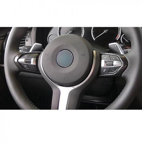 For BMW X5 X6 F15 2014-2018 ABS Carbon Fiber Steering Wheel Button Frame Trim