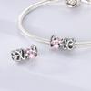 Pink Series Copper Plated Beads Heart Cat Bear Perfume Charms Fit Original Bangle Bracelet Pendants Fine Jewelry Gift