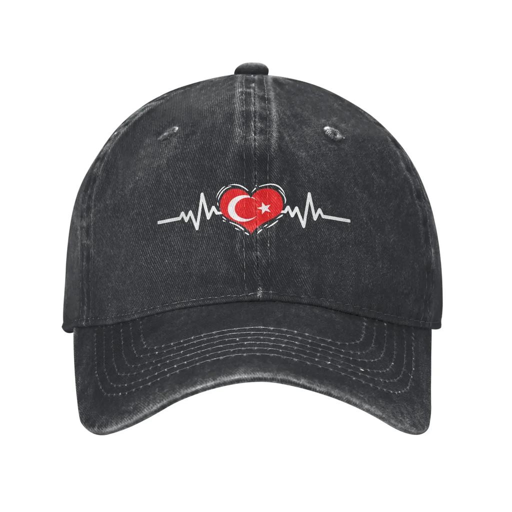Turkish Flag Turkey Proud Unisex Style Baseball Cap Distressed Washed Hats Cap Vintage Outdoor Adjustable Fit Snapback Cap