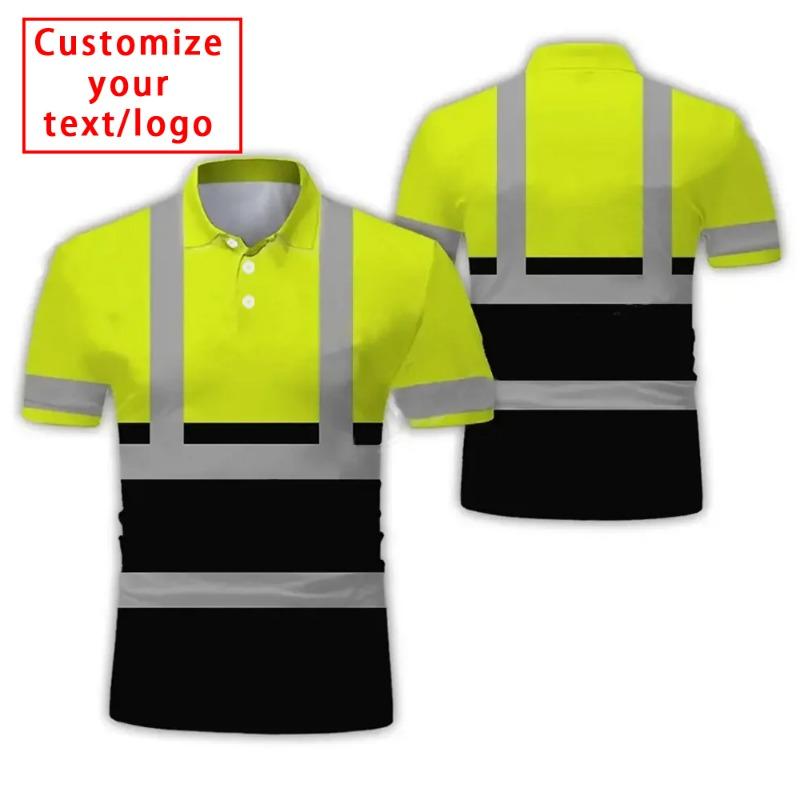 

Проектная рабочая одежда, мужская рубашка-поло на заказ, экскаватор, 3D-печать, большой размер, короткий рукав, дышащая, быстросохнущая униформа 5XL