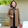 Autumn Winter Double-Sided Wool Coat for Middle-Aged & Elderly Women - Mid-Length Fashion Jacket