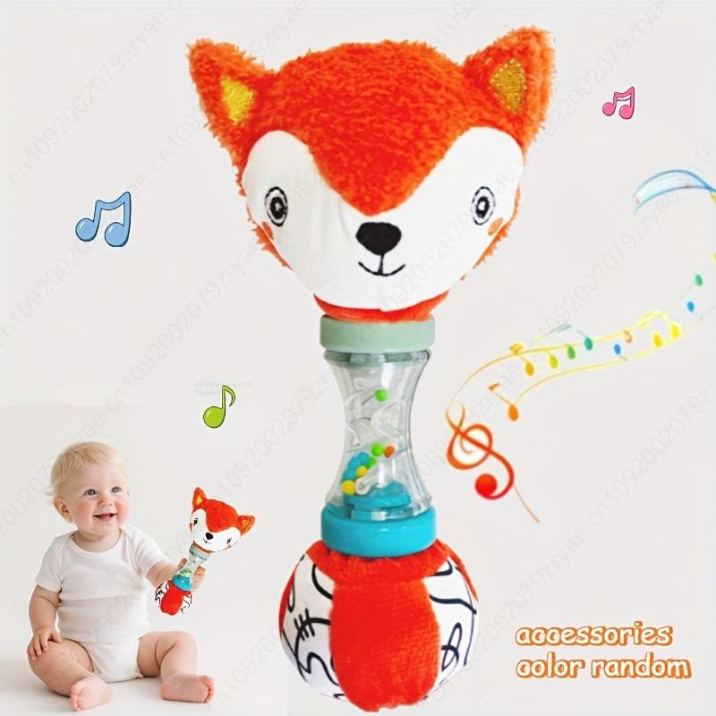 Non-Toxic Baby Soothing Fox Rattle - Safe Sensory With Crinkle Sound Gift For Christmas Halloween Birthdays
