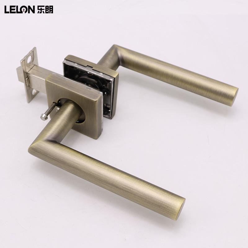 Cross 304 Stainless Steel American-Style Keyless Square Bathroom Door Lever Passage Lock