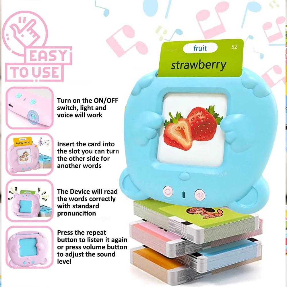 Montessori Talking Kids Early Learning Educational Toys with Sounds Language Development Toddler Flashcardsrds