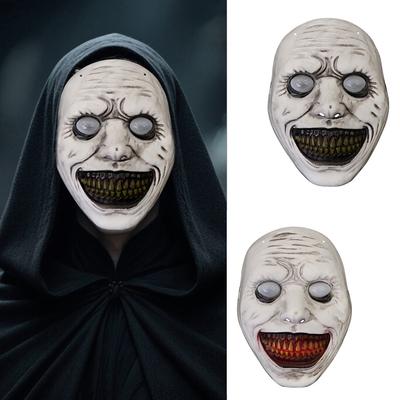 Ultra lekka Maska Demona z Uśmiechniętą Twarzą Przerażające Oczy Z Czerwonymi Zielonymi Zębami Cosplay Pełna Twarz Halloween Karnawał Impreza Kostium Akcesoria