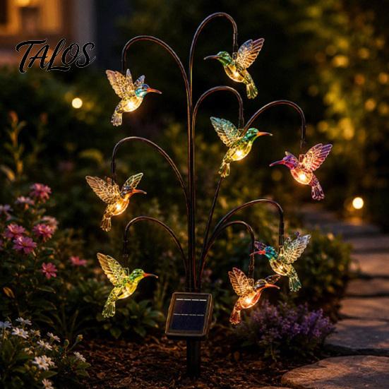 Courtyard Ambient Lighting Outdoor Solar Pathway Light, Bird-shaped Stump Decorative Garden Stake with Warm Terrace And Balcony Accents LED