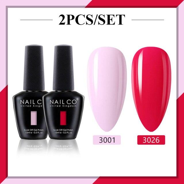 NAILCO 2 цвета, 15 мл, набор гель-лаков для ногтей Vernis, полуперманентный УФ-светодиодный гель для дизайна ногтей, принадлежности для профессионалов, отмачиваемый верхний слой