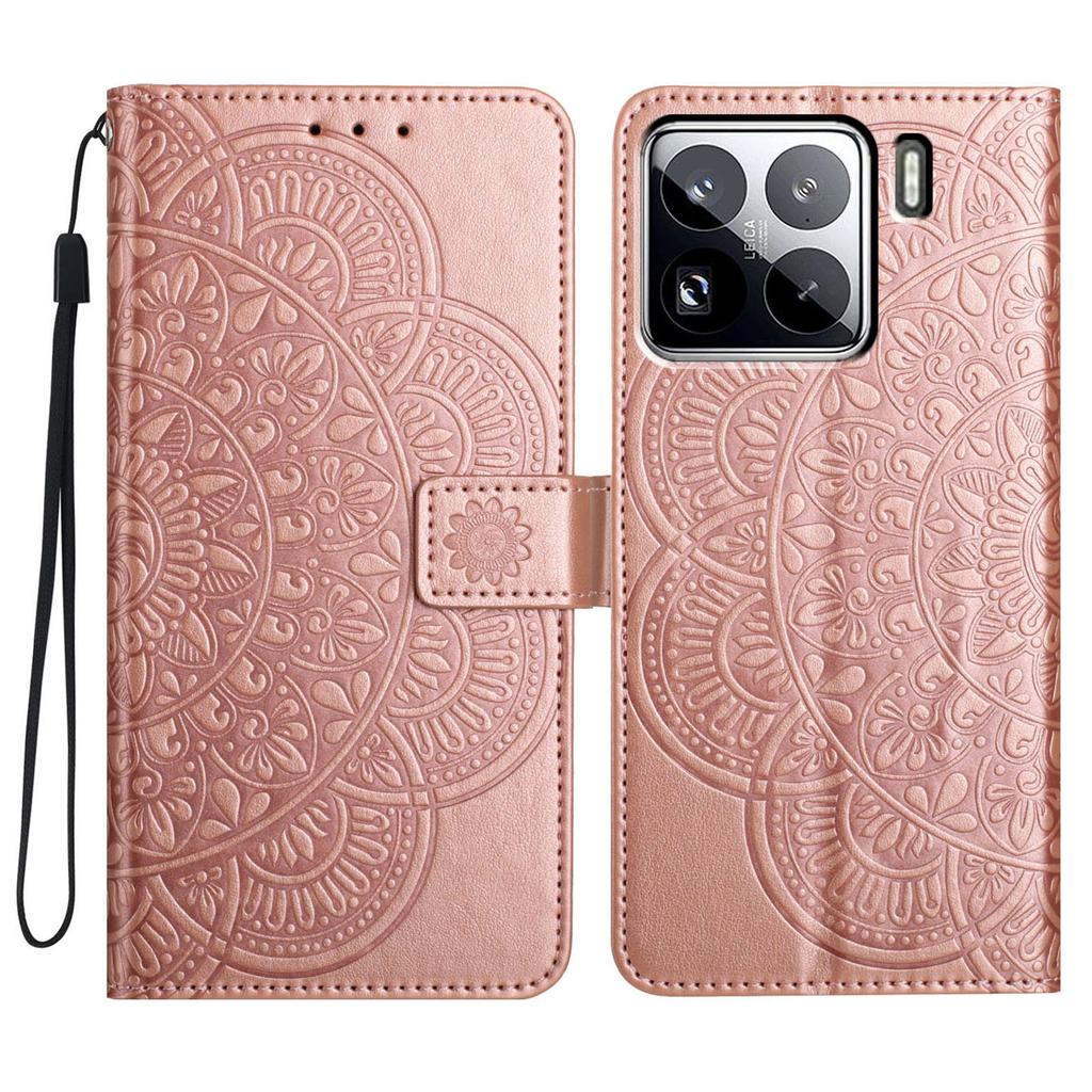 Für Xiaomi 15 Pro Lederhülle mit Kartenschlitzen Mandala-Muster Handyhülle Ständer