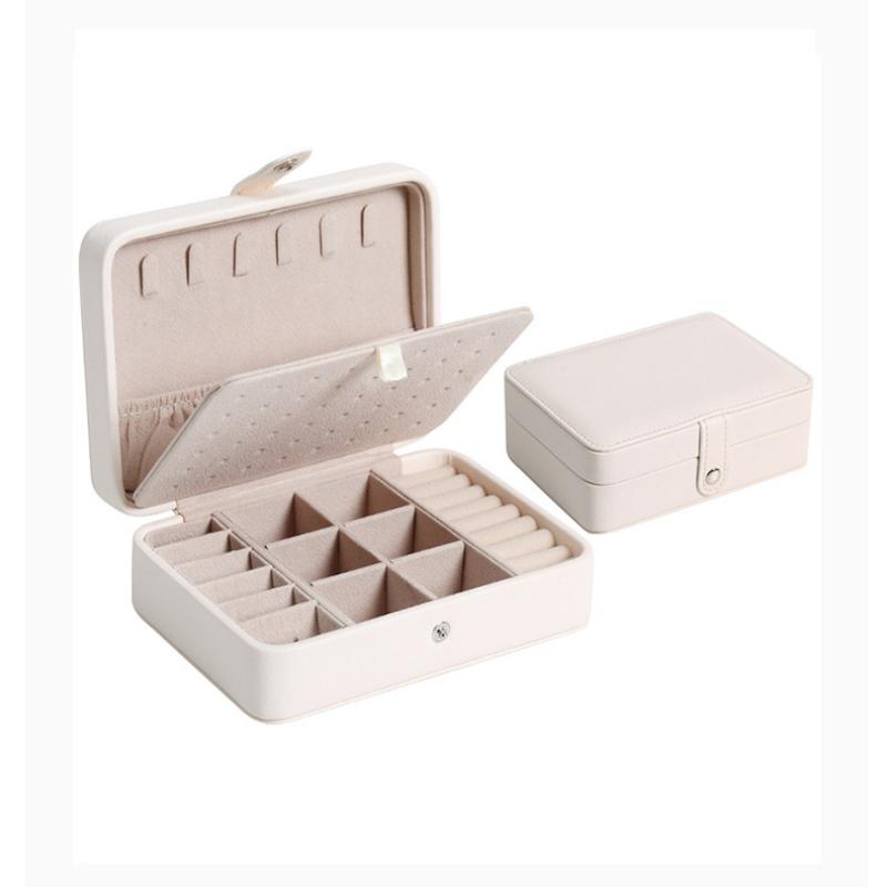 Jewelry Box Portable Storage Organizer Earring Rings Holder Pu Leather Fashion Large Capacity Women Jewelry Display Travel Case