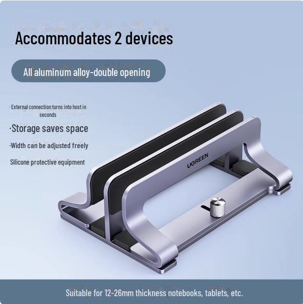 Green Link Portable Laptop Vertical Stand for MacBook, Apple, Lenovo – Desktop Storage Solution