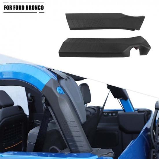 Schwarzer Säulen-Überrollbügel-Polster-Schutzabdeckung Zierleiste für Ford Bronco + 2-türig