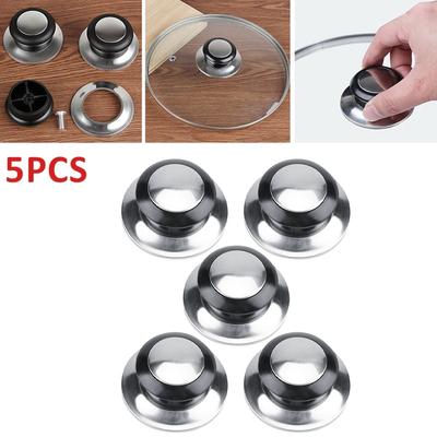 High Quality Kitchen Tools Lid Knobs Cap Knob Handle Replacement Stainless Steel Temperature Resistant W/ Screws
