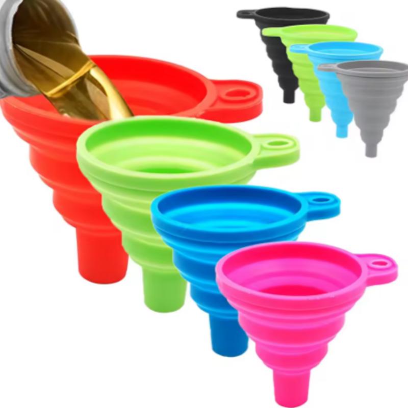1/3/5/10 pcs S L Folding Silicone Funnel for Filling Bottles Kitchen Silicone Funnel Collapsible Kitchen Gadgets Oil Filler