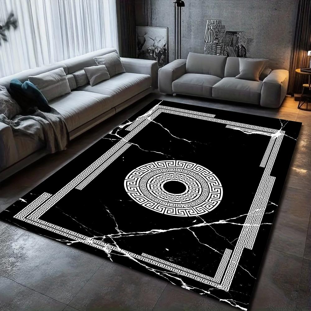 

Modern Chinese Area Rug Traditional Geometric Pattern Home Decor Carpet Soft Non-slip Floor Mat for Living Room Bedroom 40X60cm