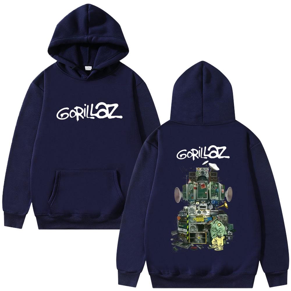 Gorillaz Graphic Print Hoodie Men Women Hip Hop Rock Fashion Music Streetwear Male Casual High Quality Fleece Hoodies