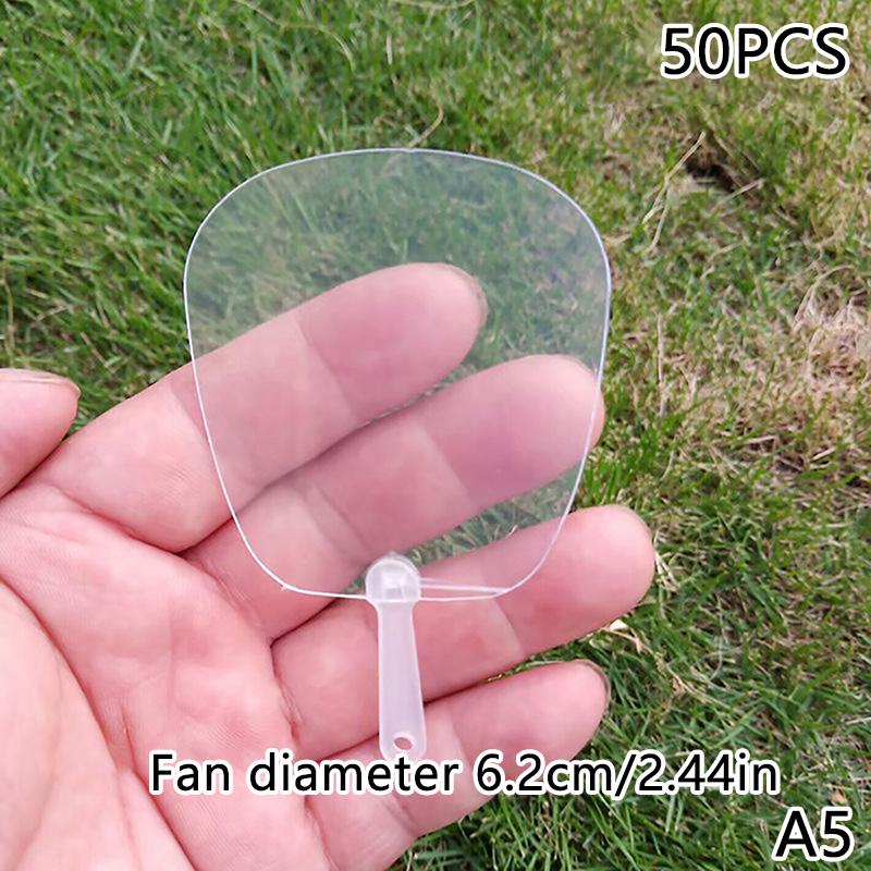 50 buc. 5 cm drăguț mini ventilator transparent necompletat pentru copii, ventilator de artă pentru copii, nuntă, pentru petrecerea de ziua de naștere, favoruri pentru prietena iubit, idei de cadou