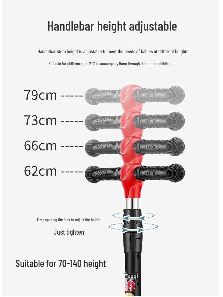 Kinder-Klapproller mit blinkenden Rädern für 2-8 Jahre