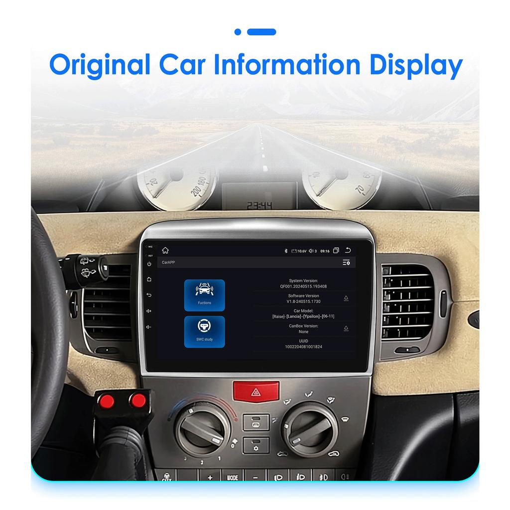 Hizpo Car Intelligent Systems Carplay Android Car Radio for Lancia Ypsilon 2006-2011 Multimedia Video Player WIFI 7862 Autoradio RDS DVR Cam Bluetooth