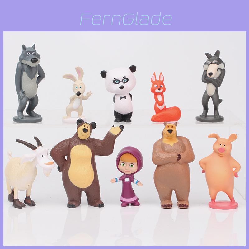 Adorable Set de Figuras de Acción de Masha y el Oso Perfecto Para Adornos de Tarta y Diversión en el Juego