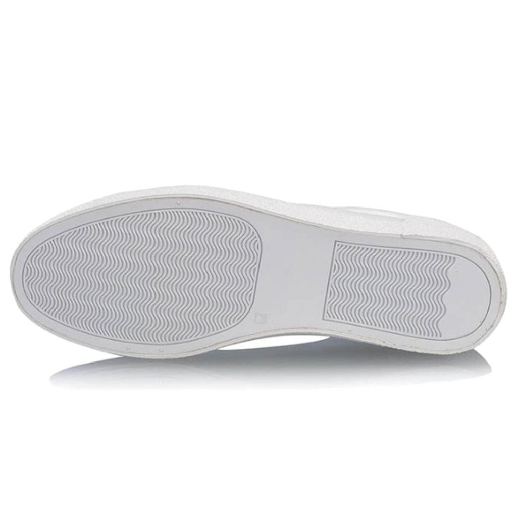 Li Ning Synthetic Leather Fashion Wear Resistant And Lightweight Low Top Skateboard Shoes Men's White AGCP055-2