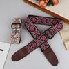 Guitar Strap Bass Cotton Leather Embroidery Straps Adjustable Neck Strap Electric Acoustic Guitar Bass Accessories