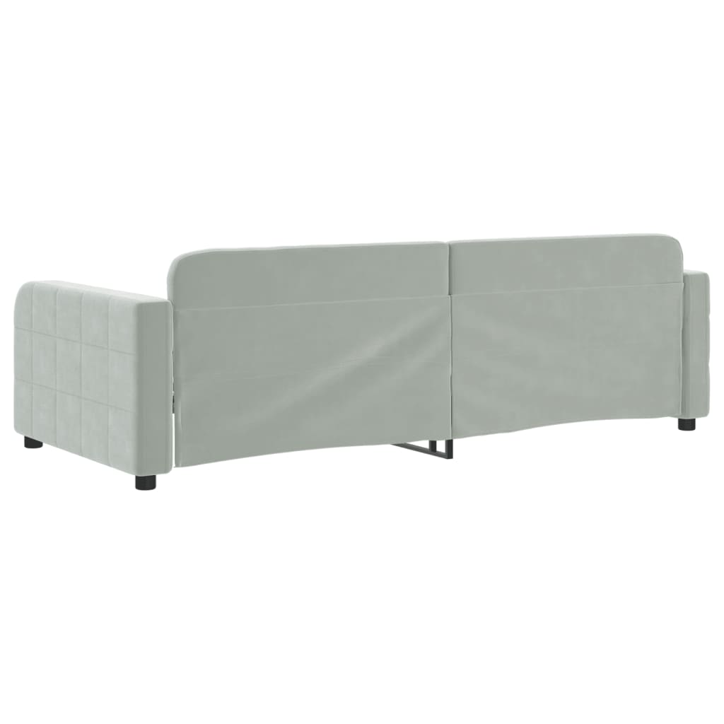 Daybed Light Grey 90x200 Cm Velvet