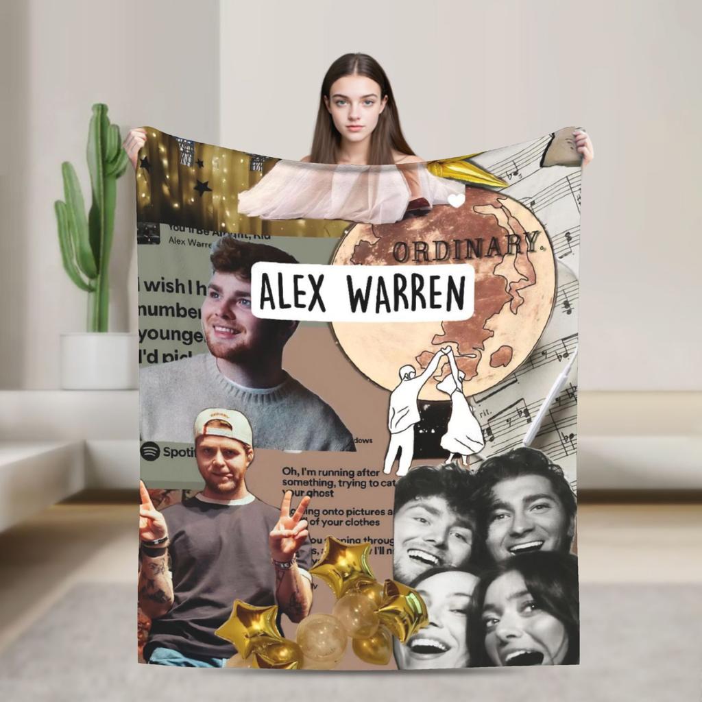 Alex Warren Rapper Blanket  Decorative Flannel Bedding Throws For Home Decor Warm Soft Custom DIY Quality Bedspread
