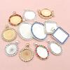 5pcs Fits 20mm 25mm 18x25mm 30x40mm Cabochons with Rhinestone Round Oval Pendant Blank Base SettingTray DIY Jewelry Accessories