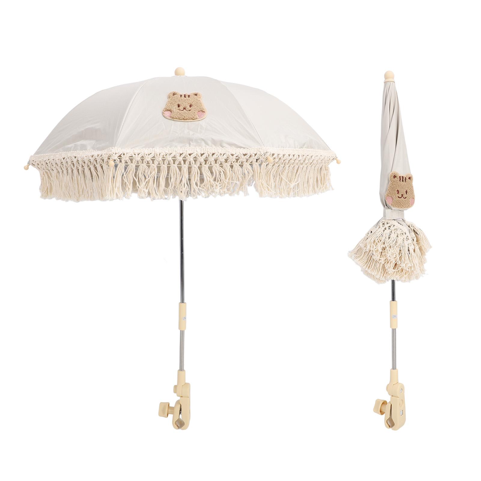 

Baby Parasol Flexible Angle Adjustment Bohemian Stroller Sun Shade Umbrella with Holder Clip Clamp