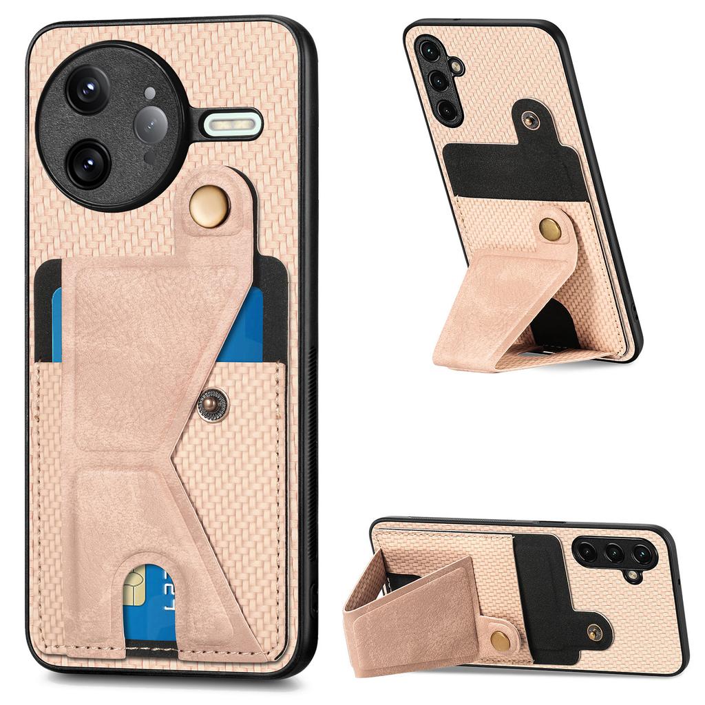 For Xiaomi Poco F7 Ultra 5G/Xiaomi Redmi K80 Pro 5G Case with K-Shaped Kickstand Leather Phone Back Cover