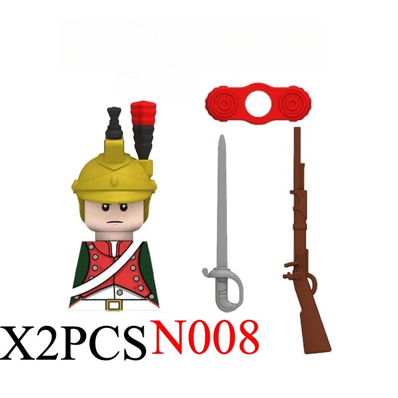 Medieval Napoleonic War Soldiers Figures Military MOC Building Block Knights British French Fusilier Rifles Weapon Kids Toy B08