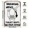 Humorous Bathroom Sign Toilet Seat Aluminum Art 8x12 Wall Decor Novelty