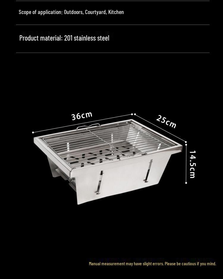 IGT Stainless Steel Folding BBQ Grill - Portable Outdoor Barbecue Oven One-Unit Grill