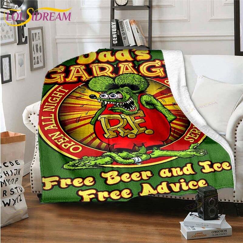 Rat Fink Blanket Throw Blanket Couch Quilt Cover Travel Bedding Throw Blanket Flannel Blanket Bedspread Blankets for Beds