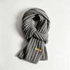 Scarf female autumn and winter Korean version solid color knitted wool warm student cute couple Internet celebrity scarf male versatile