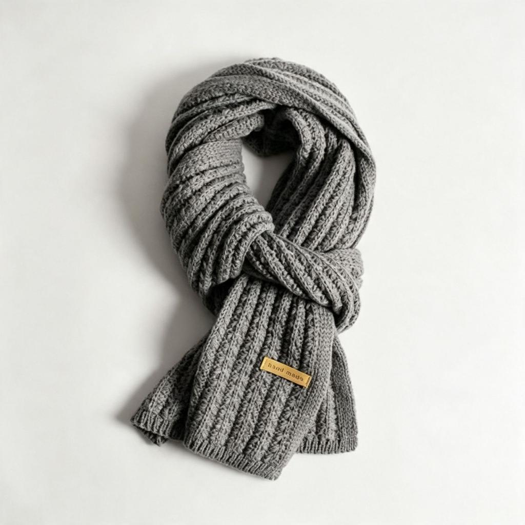 Scarf female autumn and winter Korean version solid color knitted wool warm student cute couple Internet celebrity scarf male versatile