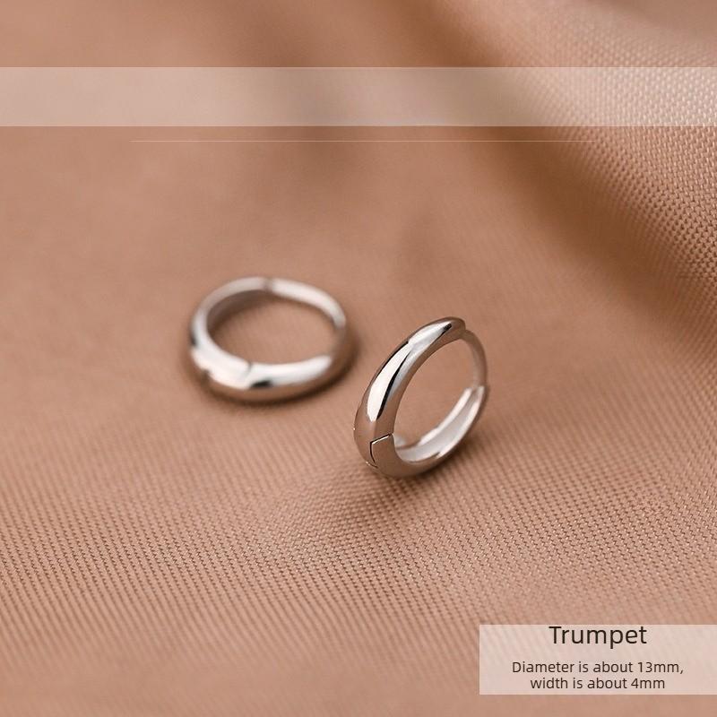 Sterling Silver Simple Earrings 925 Silver Hoop Earrings DY0185ES S(13mm)
